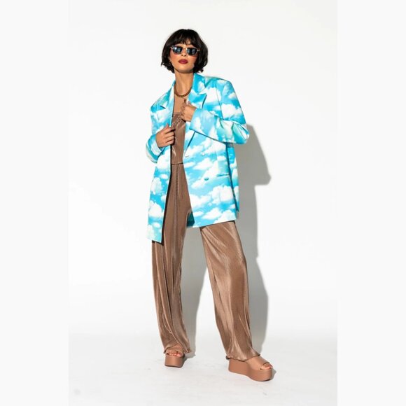 Dressed in LALA Jackets & Blazers - Make Me Wanna Lala Boyfriend Blazer in Cloud Nine